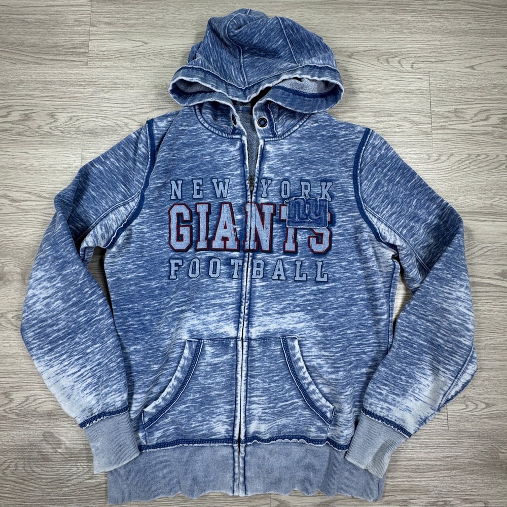 NFL Team Apparel Women's New York Giants Full Zip Hoodie Blue Space Dye‎ Medium